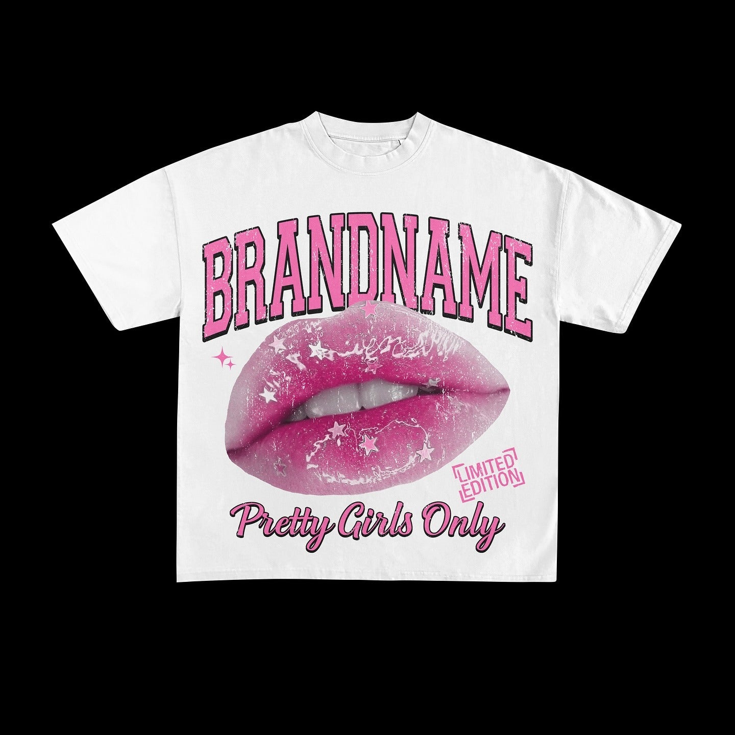 Pretty Girls Only Graphic T-Shirt – Pink Lips Classic Streetwear Tee (Limited Edition)