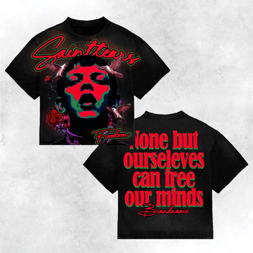 Y2K Graphic "Freedom State of Mind" Personalize Printed Tshirt Casual Cotton Crewneck Sleeve Top Womenswear