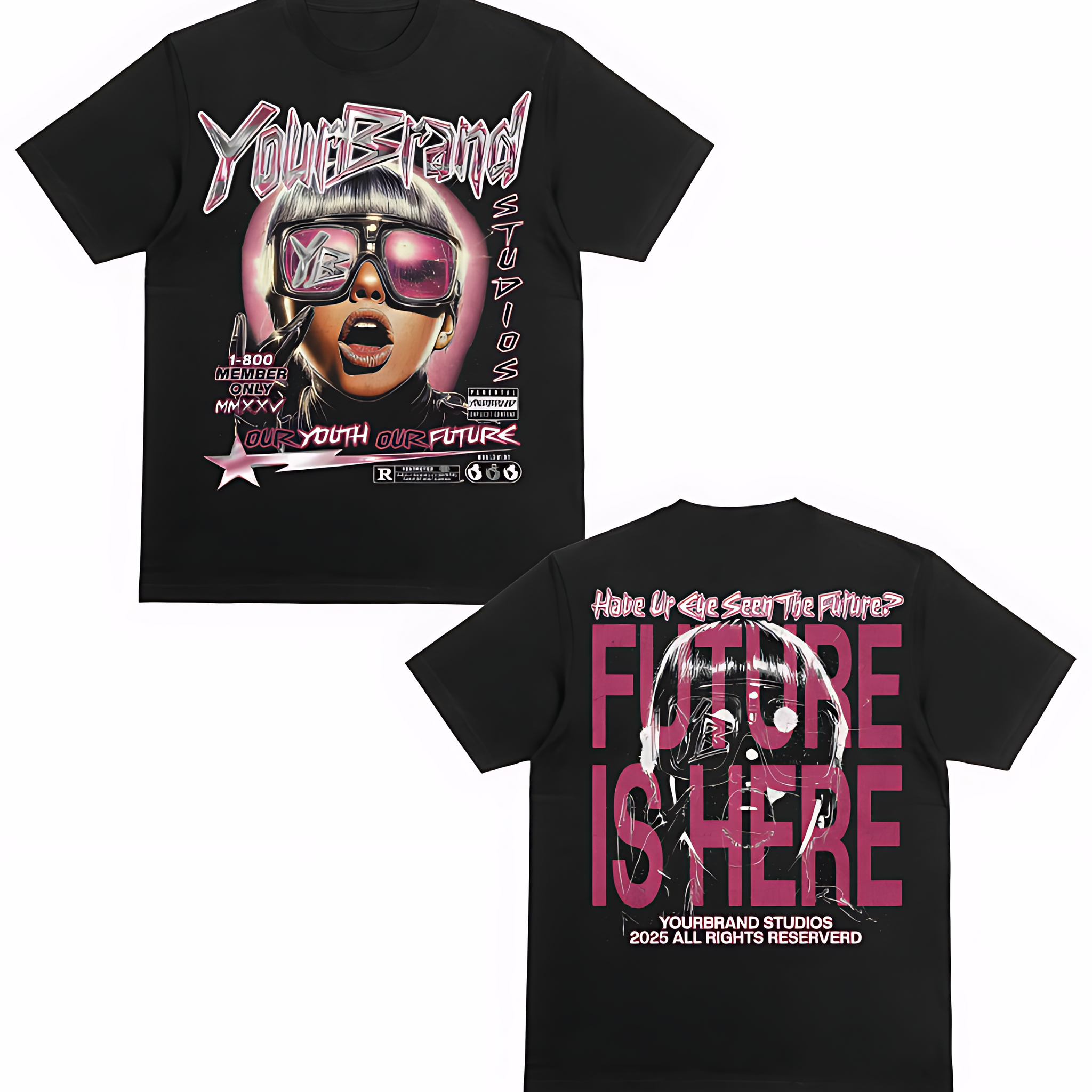 Future Is Here Cyberpunk Graphic Tee – Youth Brand Studios Streetwear T-Shirt
