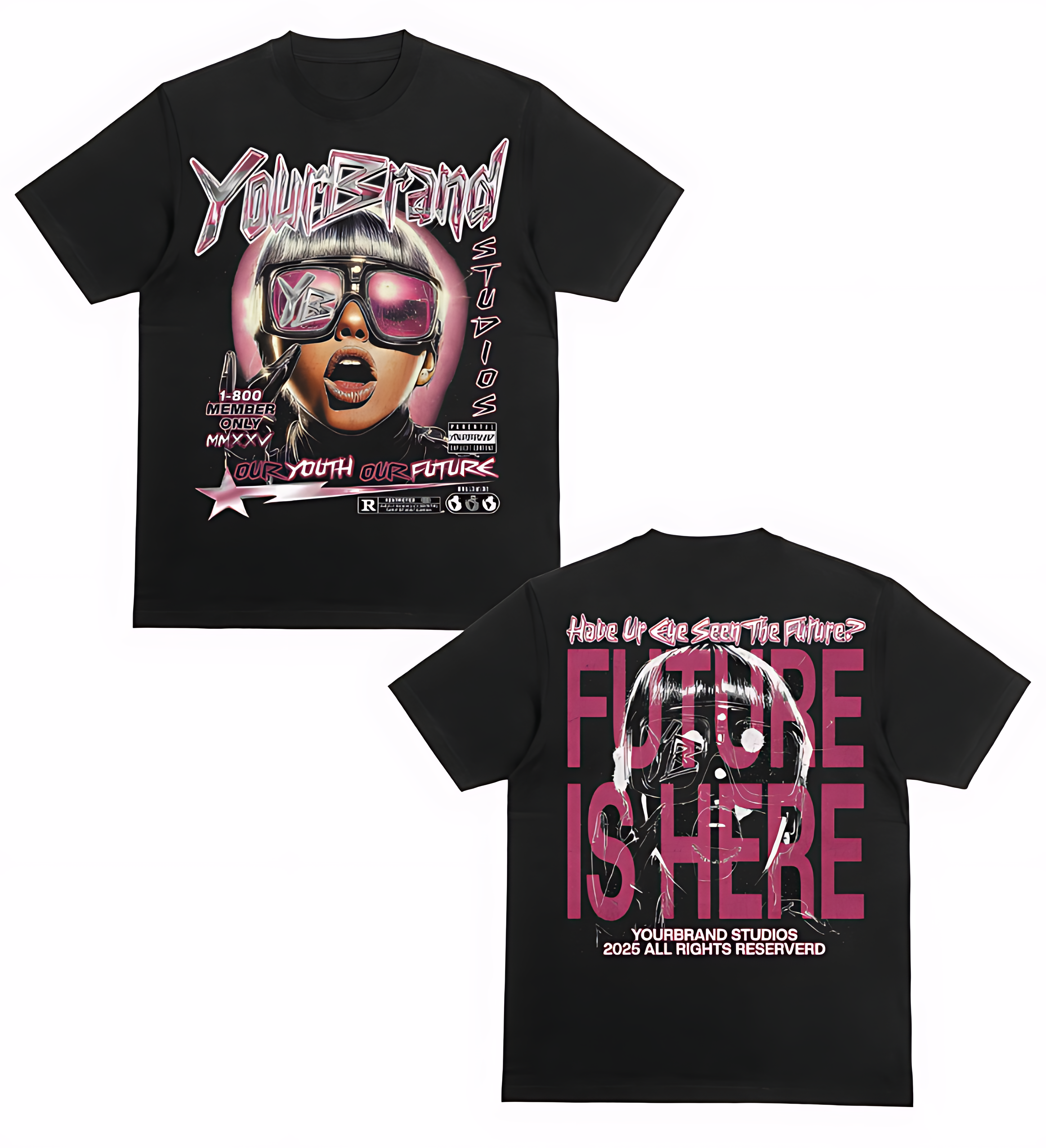 Future Is Here Cyberpunk Graphic Tee – Youth Brand Studios Streetwear T-Shirt