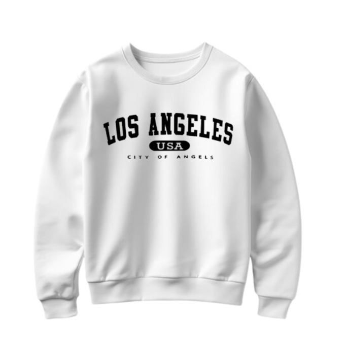 Los Angeles USA Sweatshirt – City of Angels Graphic Pullover Unisex Streetwear