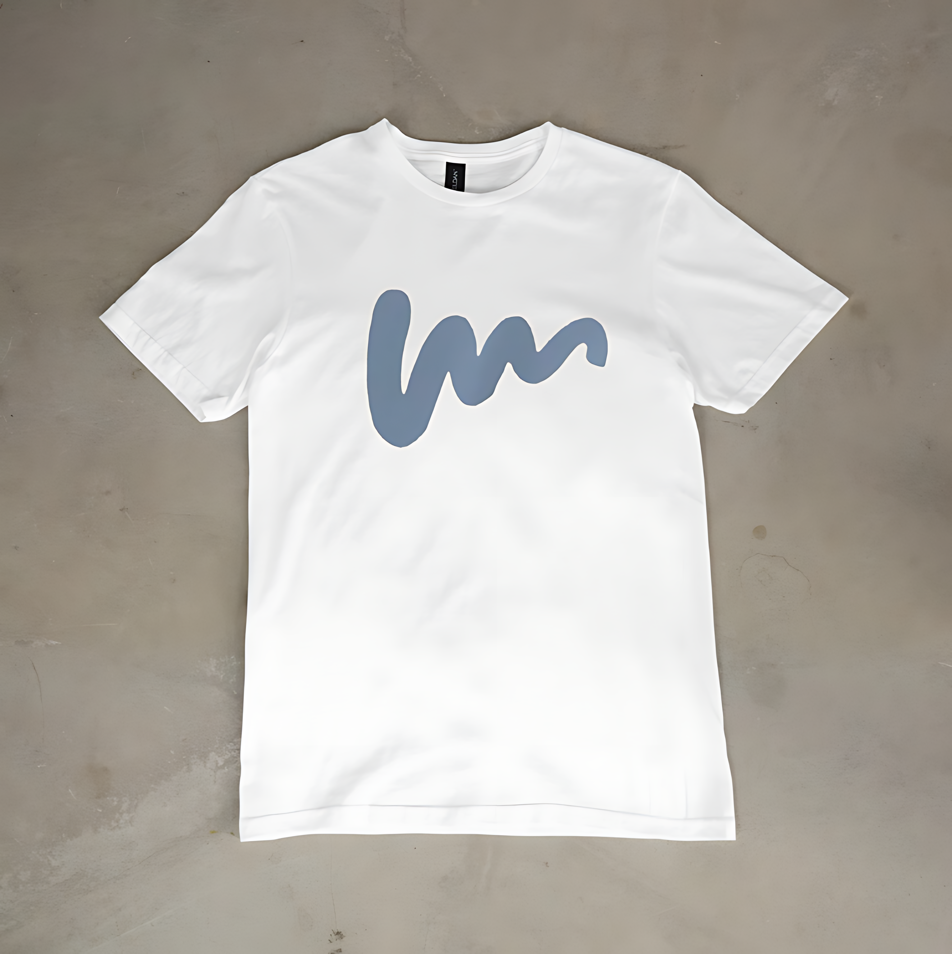 Minimalist Graphic T-Shirt – Modern Casual White Tee with Abstract Logo Design