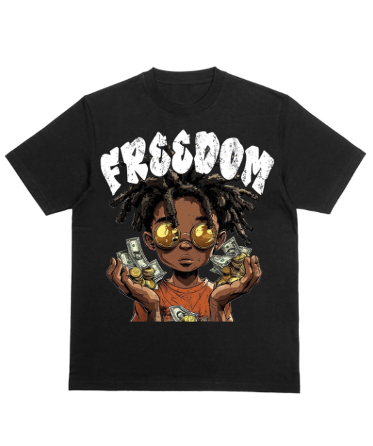 Rich Boy Freedom Print Cotton T-shirt