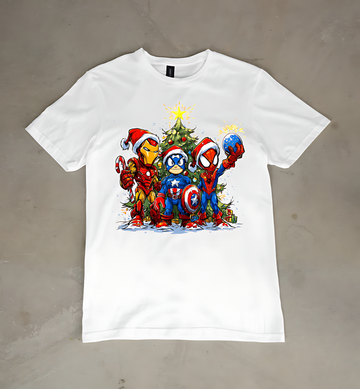 Superhero Christmas T-Shirt – Funny Holiday Marvel-Inspired Graphic Tee
