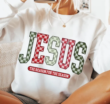 JESUS “The Reason for the Season” Christmas Sweatshirt – Faith-Inspired Holiday Pullover