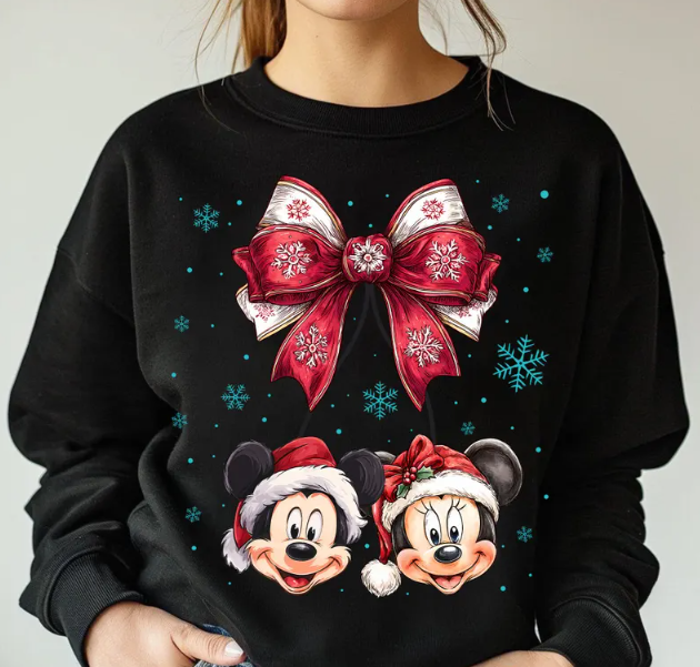Cute Christmas Bow Sweatshirt – Festive Holiday Pullover for Women and Men