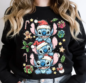 Cute Blue Alien Christmas Sweatshirt – Festive Holiday Pullover for Women and Men