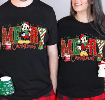 Merry Christmas Couple T-Shirts – Matching Holiday Outfits for Him & Her