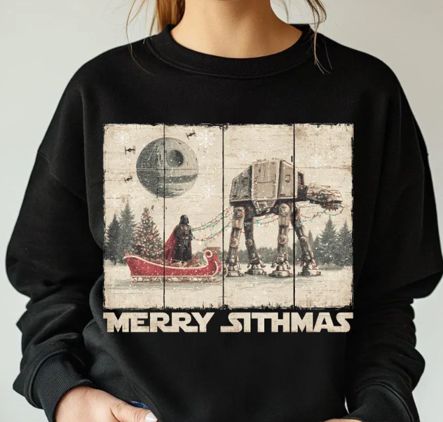 “Merry Sithmas” Star Holiday Sweatshirt – Funny Christmas Pullover for Fans