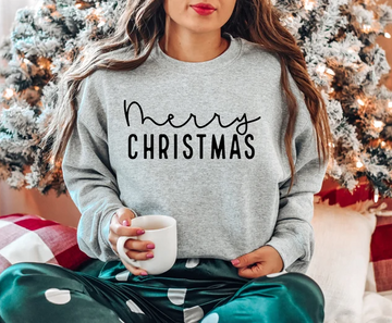 Minimalist “Merry Christmas” Sweatshirt – Cozy Holiday Pullover for Women and Men