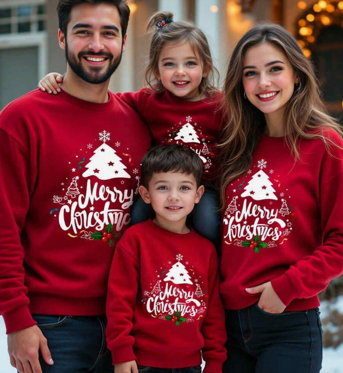 Merry Christmas Red Sweatshirt – Festive Holiday Pullover for Women and Men