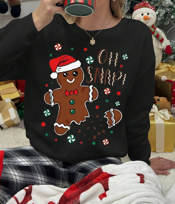 Oh Snap! Gingerbread Man Christmas Sweatshirt – Funny Holiday Pullover for Winter
